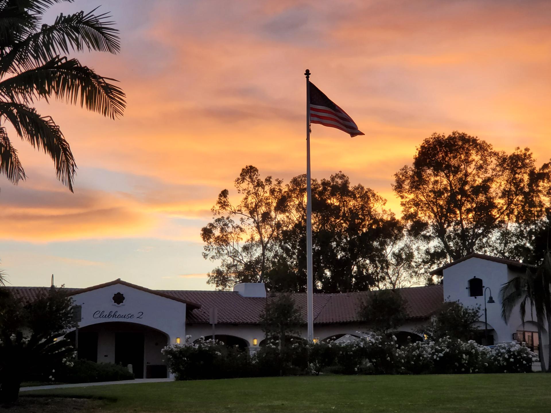 Laguna Woods Village: Clubhouse 2 at sunset